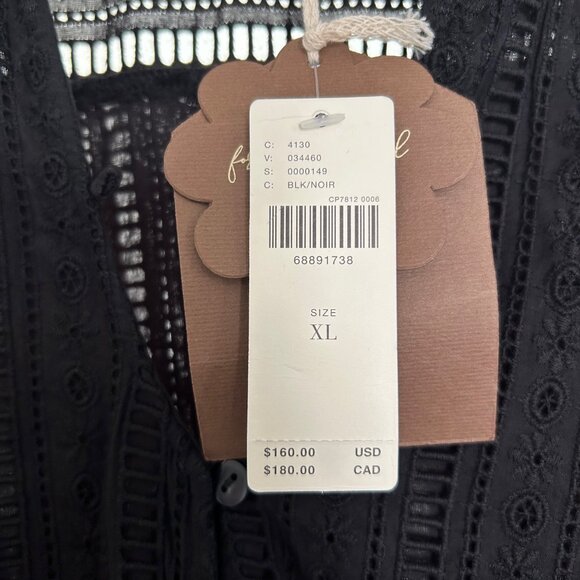 Forever That Girl Anthropologie Eyelet Black Dress Size XL Boho Chic - Picture 8 of 10
